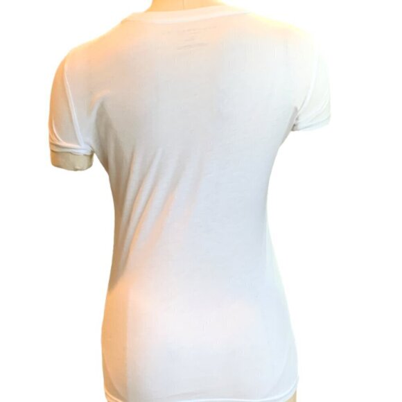 Aeropostale Graphic Logo Tee White Blue & Pink  Womens Jr M #38L - Picture 4 of 8